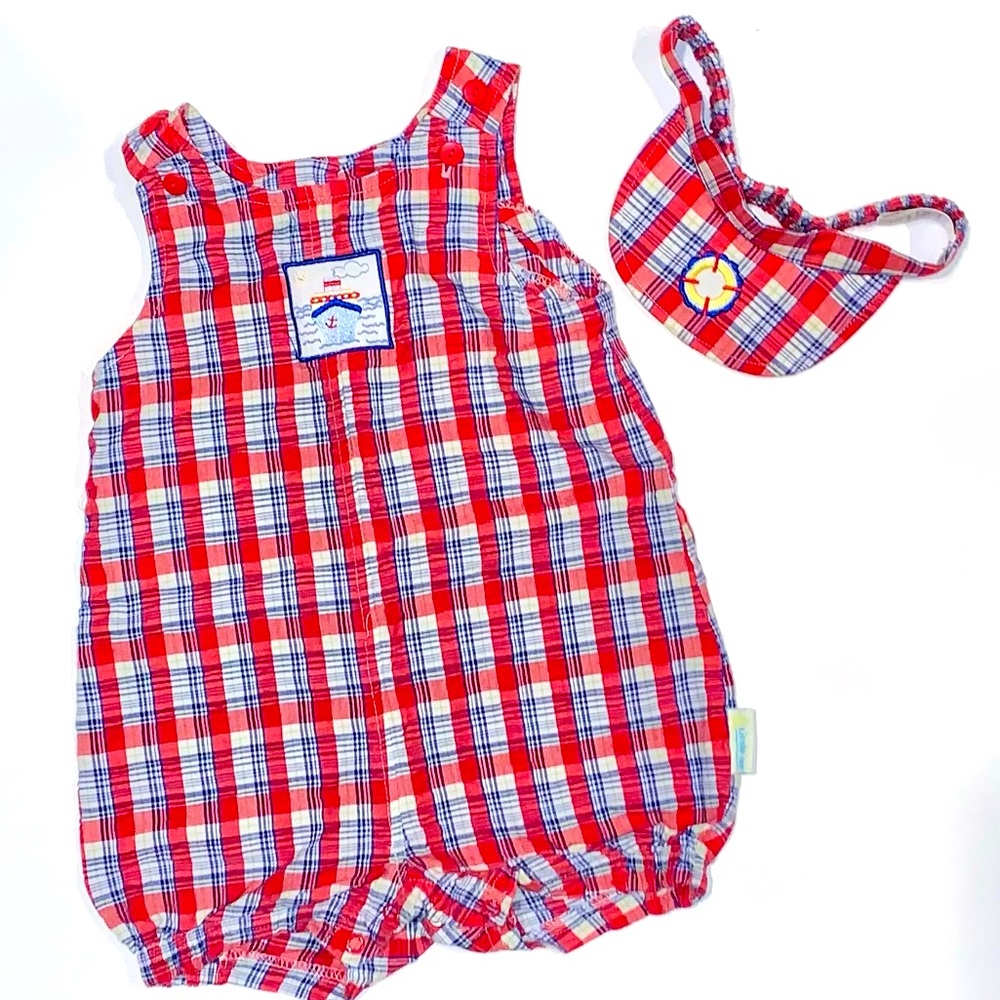 🧸 Vintage Little Me Romper and Matching Visor